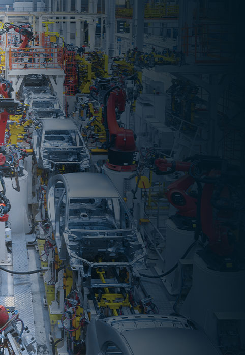 Línea de producción de automóviles en fábrica